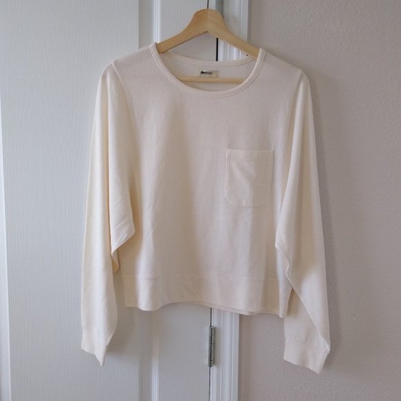 Madewell Tops - Madewell Cream Dolman Sleeve Pocket Tee
